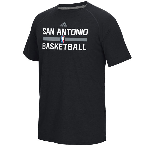 NBA Men San Antonio Spurs adidas OnCourt Climalite Ultimate TShirt Black->nba t-shirts->Sports Accessory